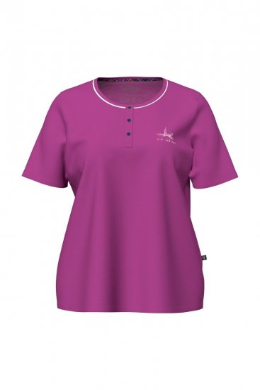 Ulla Popken 850864 3 dalių pižamos komplektas su langeliais Violetinė - Pižama/Loungewear - 