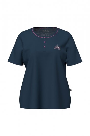 Ulla Popken 850864 3 dalių pižamos komplektas su langeliais Violetinė - Pižama/Loungewear - 