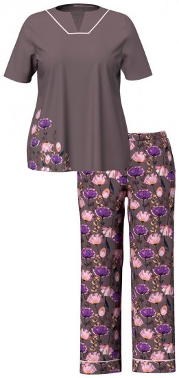 Ulla Popken 850903 Pižama su gėlių raštu 2 vnt. Ruda - Pižama/Loungewear - 