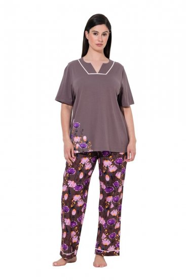 Ulla Popken 850903 Pižama su gėlių raštu 2 vnt. Ruda - Pižama/Loungewear - 