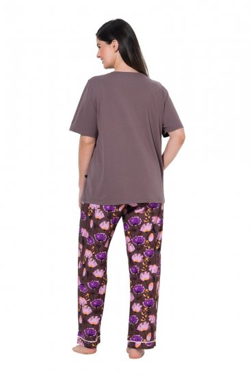 Ulla Popken 850903 Pižama su gėlių raštu 2 vnt. Ruda - Pižama/Loungewear - 