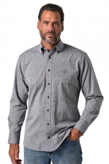 JP1880 850931 Chambray marškiniai ilgomis rankovėmis Juoda TALL - TALL marškiniai - TALL marškiniai aukštiems vyrams