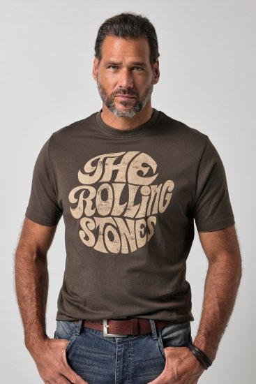 JP1880 851001 Rolling Stones Retro Logo Marškinėliai Lazdyno riešuto TALL - TALL marškinėliai - Marškinėliai Aukštiems Vyrams