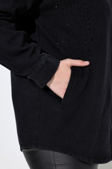 Ulla Popken 851036 Džinsinė striukė Antracito - Striukės - Didelių dydžių striukės moterims