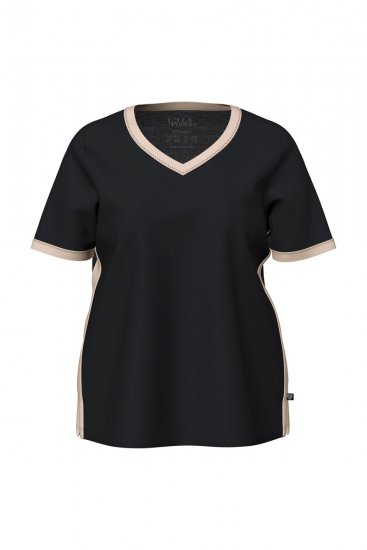 Ulla Popken 851245 Pižama su juostelėmis Juoda - Pižama/Loungewear - 