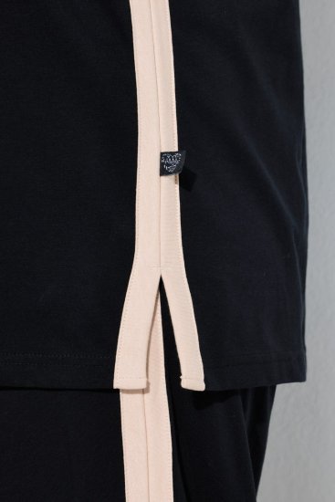 Ulla Popken 851245 Pižama su juostelėmis Juoda - Pižama/Loungewear - 