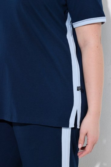 Ulla Popken 851245 Pižama su juostelėmis Tamsiai mėlyna - Pižama/Loungewear - 