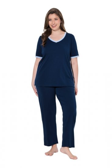 Ulla Popken 851245 Pižama su juostelėmis Tamsiai mėlyna - Pižama/Loungewear - 