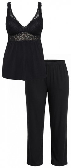 Ulla Popken 851693 Pižama Juoda - Pižama/Loungewear - 