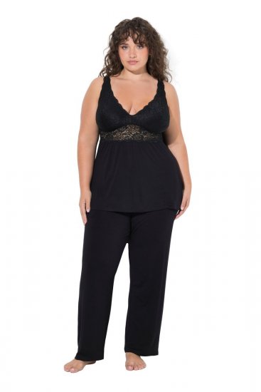 Ulla Popken 851693 Pižama Juoda - Pižama/Loungewear - 