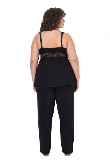 Ulla Popken 851693 Pižama Juoda - Pižama/Loungewear - 