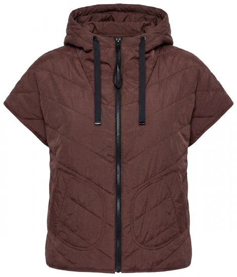 Ulla Popken 851785 Oversize dygsniuota liemenė su gobtuvu Ruda - Liemenės - 