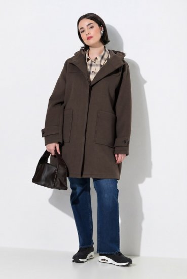 Ulla Popken 851803 Duffle paltas Tamsiai ruda - Paltai - Didelių dydžių paltai moterims