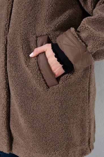 Ulla Popken 851809 Teddy striukė Šviesiai ruda - Striukės - Didelių dydžių striukės moterims
