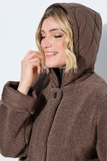 Ulla Popken 851809 Teddy striukė Šviesiai ruda - Striukės - Didelių dydžių striukės moterims