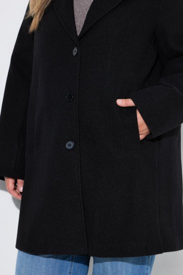 Ulla Popken 851829 Vilnonis paltas Juoda - Paltai - Didelių dydžių paltai moterims