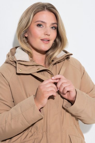 Ulla Popken 852028 Parka Smėlio - Paltai - Didelių dydžių paltai moterims