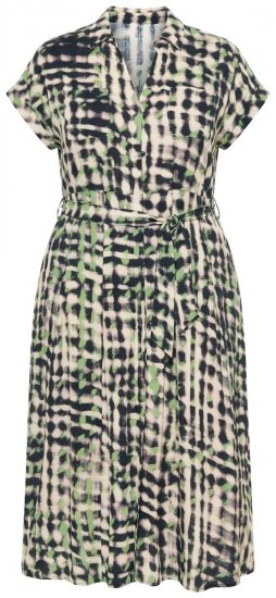 Ulla Popken 852257 Raštuota maxi suknelė Taupe - Maxi suknelės - Maxi suknelės didesniems dydžiams