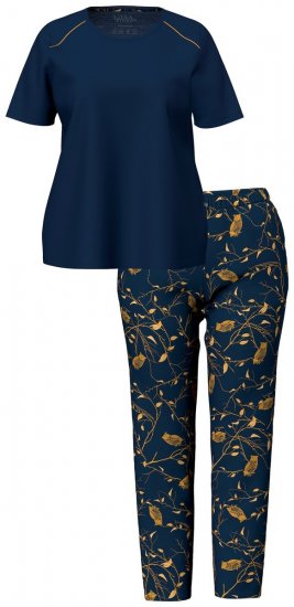 Ulla Popken 852577 Pižama su raštu Tamsiai mėlyna - Pižama/Loungewear - 