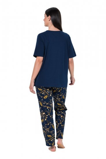 Ulla Popken 852577 Pižama su raštu Tamsiai mėlyna - Pižama/Loungewear - 