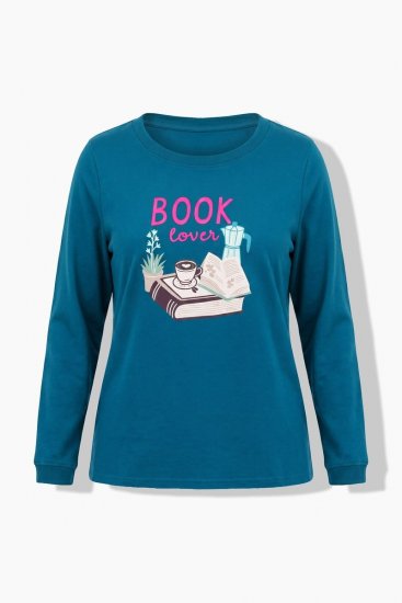 Ulla Popken 852710 Namų megztinis ilgomis rankovėmis Petrolio - Pižama/Loungewear - 
