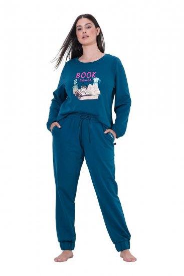Ulla Popken 852725 Namų kelnės Petrolio - Pižama/Loungewear - 