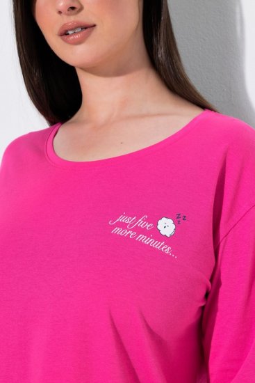 Ulla Popken 852747 Pižamos viršus ilgomis rankovėmis Rožinė - Pižama/Loungewear - 