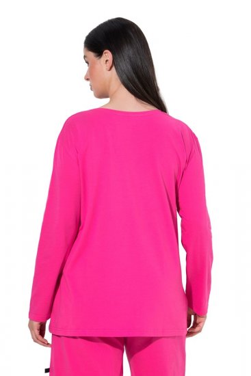 Ulla Popken 852747 Pižamos viršus ilgomis rankovėmis Rožinė - Pižama/Loungewear - 