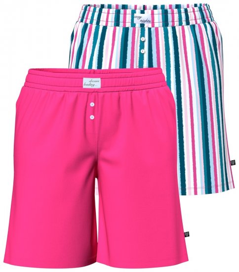 Ulla Popken 852752 Pižamos šortai su juostelėmis 2 vnt. Rožinė - Pižama/Loungewear - 