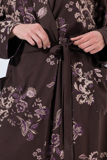 Ulla Popken 853204 Gėlėtas chalatas Ruda - Chalatai - 