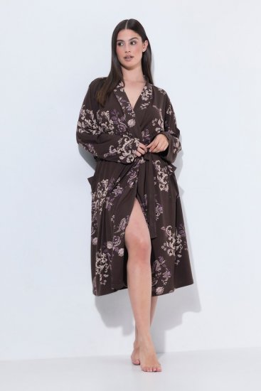 Ulla Popken 853204 Gėlėtas chalatas Ruda - Chalatai - 