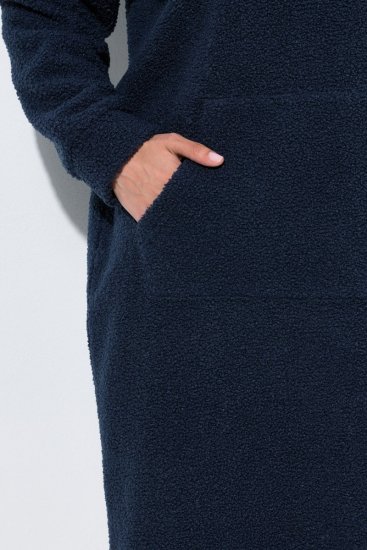 Ulla Popken 853353 Namų suknelė su gobtuvu Tamsiai mėlyna - Pižama/Loungewear - 