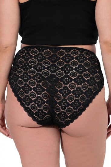 Ulla Popken 853495 Kelnaitės su gėlių raštu 3 vnt. Juoda - Kelnaitės - 