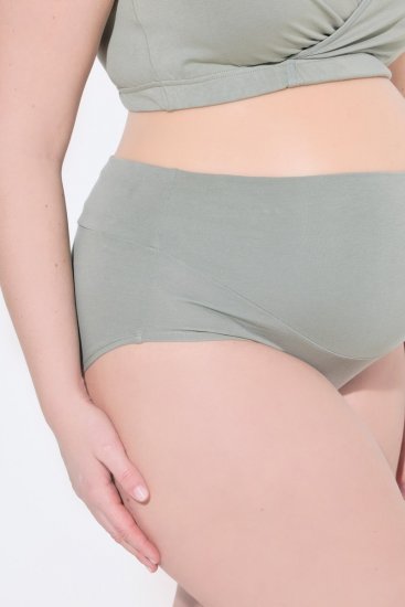 Ulla Popken 853611 Nėščiųjų kelnaitės Pilkšvai žalia - Kelnaitės - 