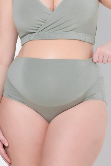 Ulla Popken 853611 Nėščiųjų kelnaitės Pilkšvai žalia - Kelnaitės - 