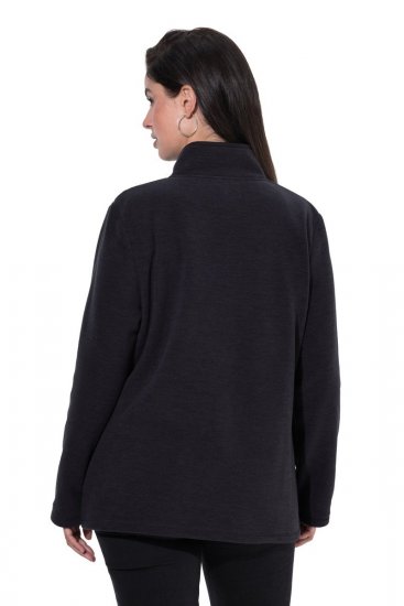 Ulla Popken 853668 Flisinė striukė su stačia apykakle Juoda - Fleece apranga - 