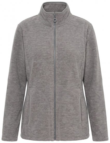 Ulla Popken 853668 Flisinė striukė su stačia apykakle Pilka - Fleece apranga - 