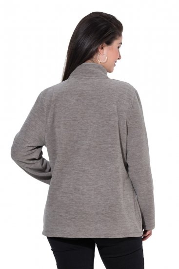 Ulla Popken 853668 Flisinė striukė su stačia apykakle Pilka - Fleece apranga - 