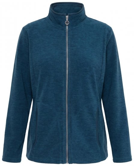 Ulla Popken 853668 Flisinė striukė su stačia apykakle Petrolio - Fleece apranga - 
