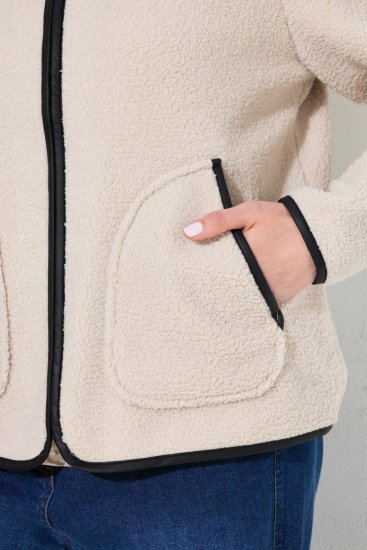 Ulla Popken 853685 Teddy striukė Šampano - Striukės - Didelių dydžių striukės moterims