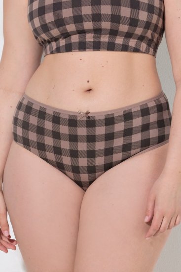 Ulla Popken 854114 Kelnaitės su langeliais 5 vnt. Taupe - Kelnaitės - 