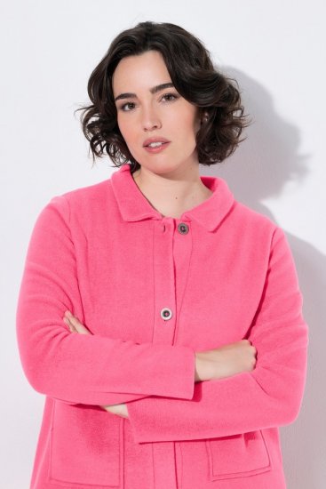 Ulla Popken 854200 Flisinė striukė Rožinė - Striukės - Didelių dydžių striukės moterims