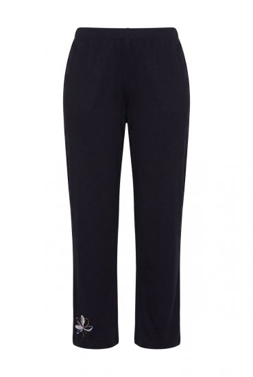 Ulla Popken 856134 Pižama su gėlių raštu Juoda - Pižama/Loungewear - 
