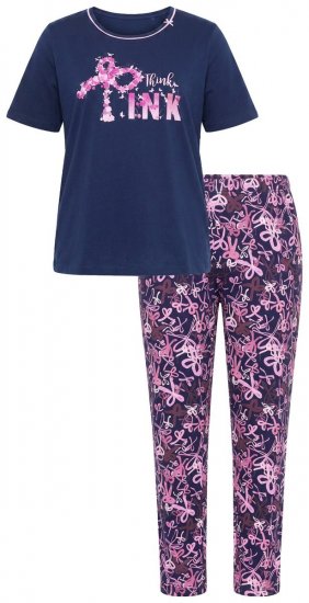 Ulla Popken 856141 Pižama ilgomis rankovėmis Tamsiai mėlyna - Pižama/Loungewear - 