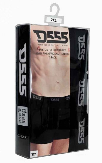 D555 Driver Boxershorts 3-pack Black - Apatinis trikotažas ir plaukimo apranga - Apatinis trikotažas - 2XL-8XL