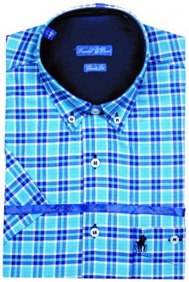 Forestal 901220E Check Shirt Blue - Marškiniai - Marškiniai - 2XL-8XL