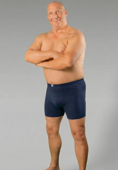 20 Nodi 938 Stretch Cotton Boxer with Embroidered Long Leg Navy - Boxer šortai - Vyriški dideli boxer šortai