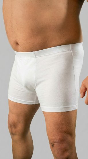 20 Nodi 978 Stretch Cotton Boxer with Internal Elastic Band White - Boxer šortai - Vyriški dideli boxer šortai