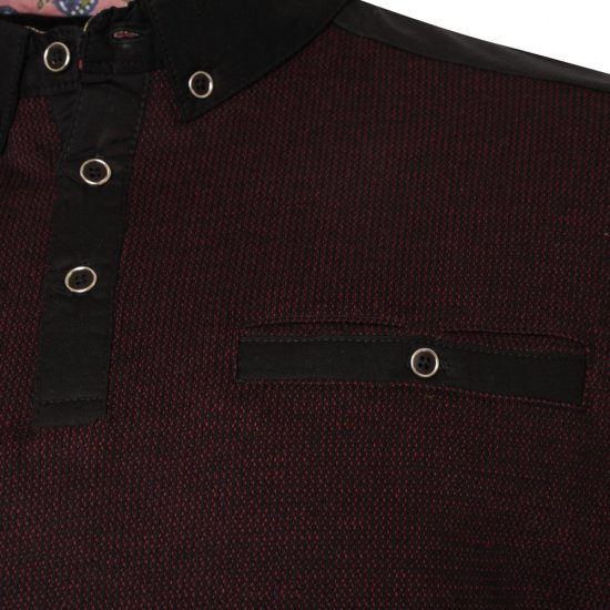 Kam Jeans 5490 Jersey Weave Contrast Polo Black - Polo marškinėliai - Polo marškinėliai - 2XL-8XL