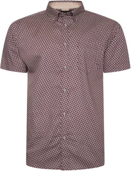 Kam Jeans 6280 All Over Geo Print Shirt Burgundy - Marškiniai - Marškiniai - 2XL-8XL